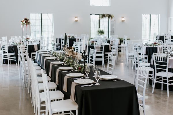 Photo of table set up at the Legacy. photo taken by NB Productions.